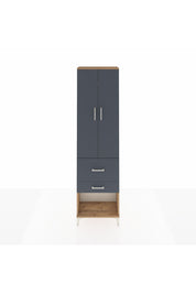 Arges Dolap 2 Raflı 2 Çekmeceli Tek Askılı 60x30x221 Çam-Antrasit