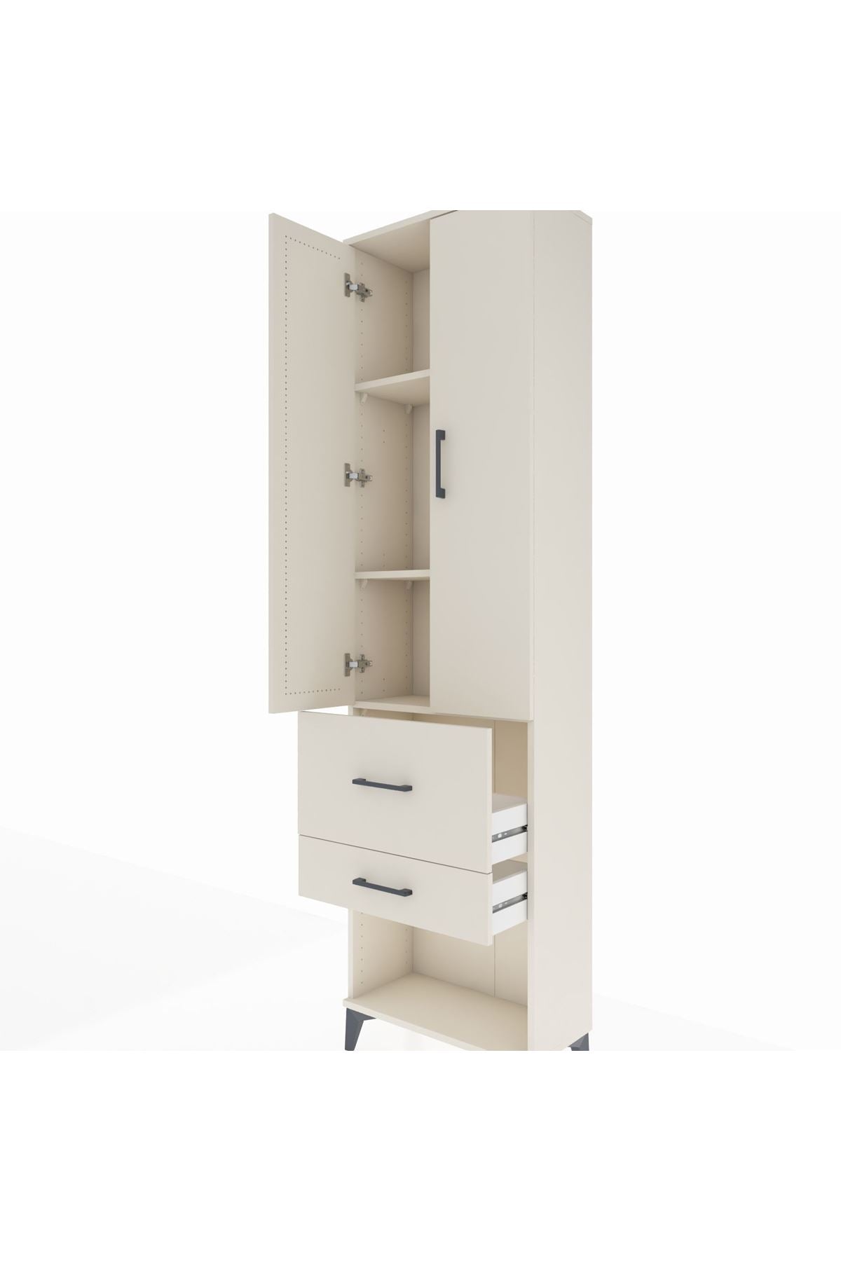 Arges Dolap 3 Raflı 2 Çekmeceli 2 Kapaklı 60x30x221 Aytaşı-Aytaşı