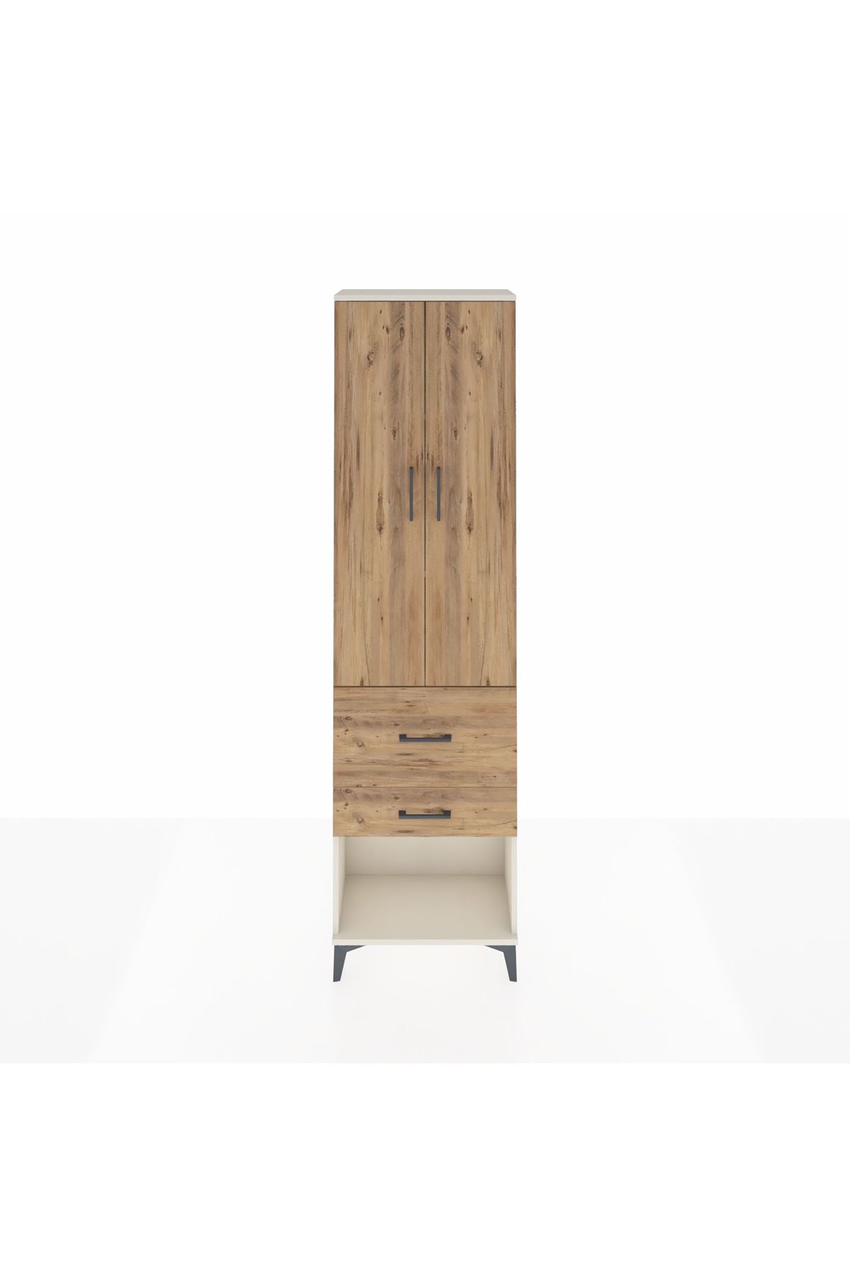 Arges Dolap 3 Raflı 2 Çekmeceli 2 Kapaklı 60x30x221 Aytaşı-Çam