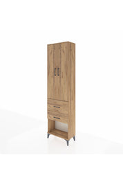 Arges Dolap 3 Raflı 2 Çekmeceli 2 Kapaklı 60x30x221 Çam-Çam