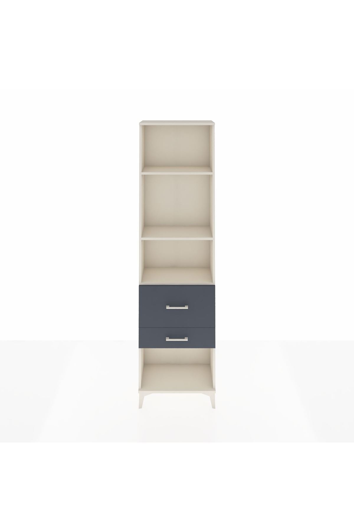 Arges Dolap 3 Raflı 2 Çekmeceli 60x30x221 Aytaşı-Antrasit