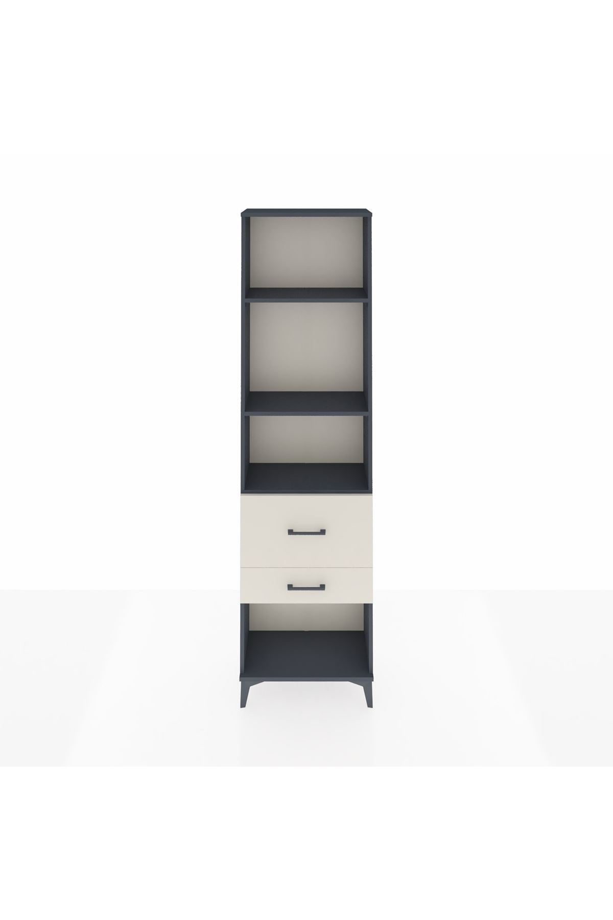 Arges Dolap 3 Raflı 2 Çekmeceli 60x30x221 Antrasit-Aytaşı