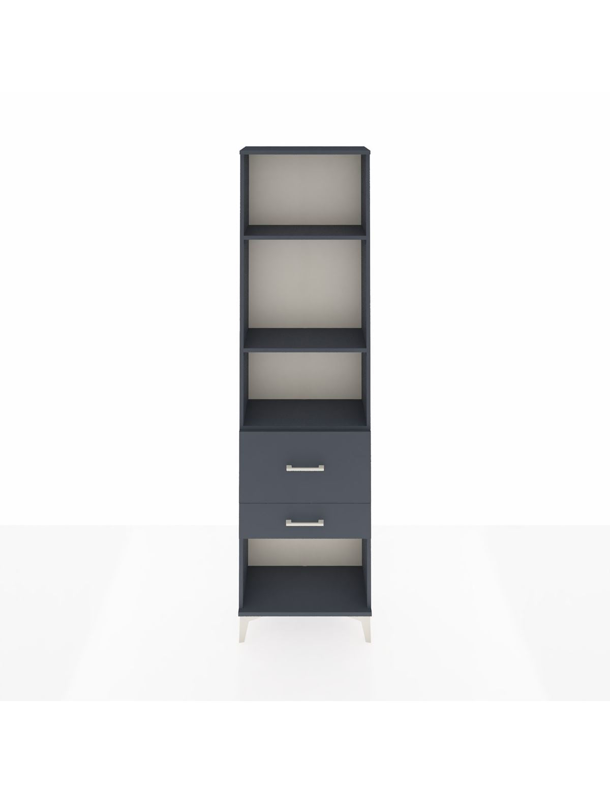 Arges Dolap 3 Raflı 2 Çekmeceli 60x30x221 Antrasit-Antrasit