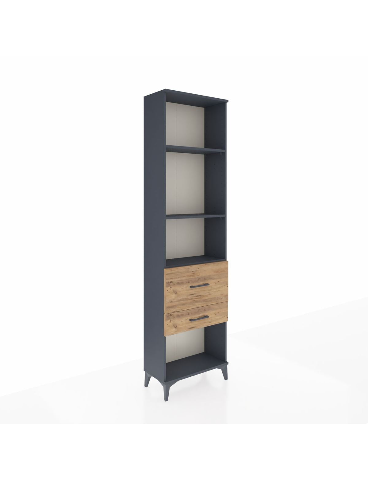 Arges Dolap 3 Raflı 2 Çekmeceli 60x30x221 Antrasit-Çam