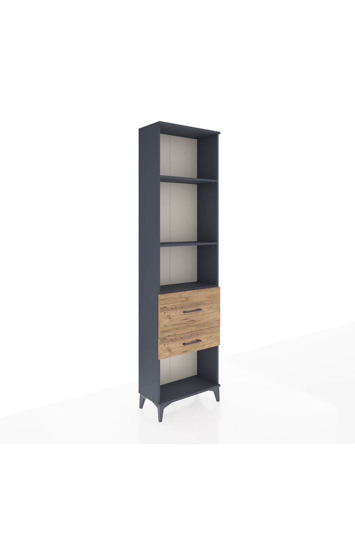 Arges Dolap 3 Raflı 2 Çekmeceli 60x30x221 Antrasit-Çam