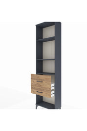 Arges Dolap 3 Raflı 2 Çekmeceli 60x30x221 Antrasit-Çam