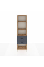 Arges Dolap 3 Raflı 2 Çekmeceli 60x30x221 Çam-Antrasit