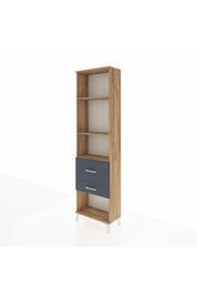 Arges Dolap 3 Raflı 2 Çekmeceli 60x30x221 Çam-Antrasit