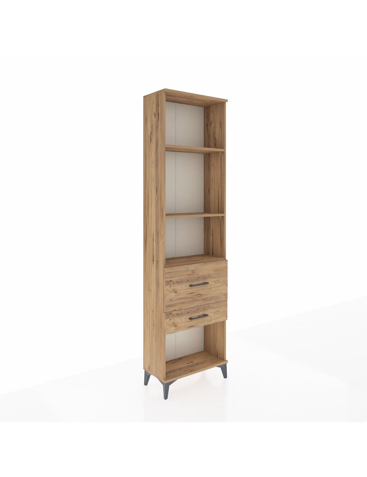 Arges Dolap 3 Raflı 2 Çekmeceli 60x30x221 Çam-Çam