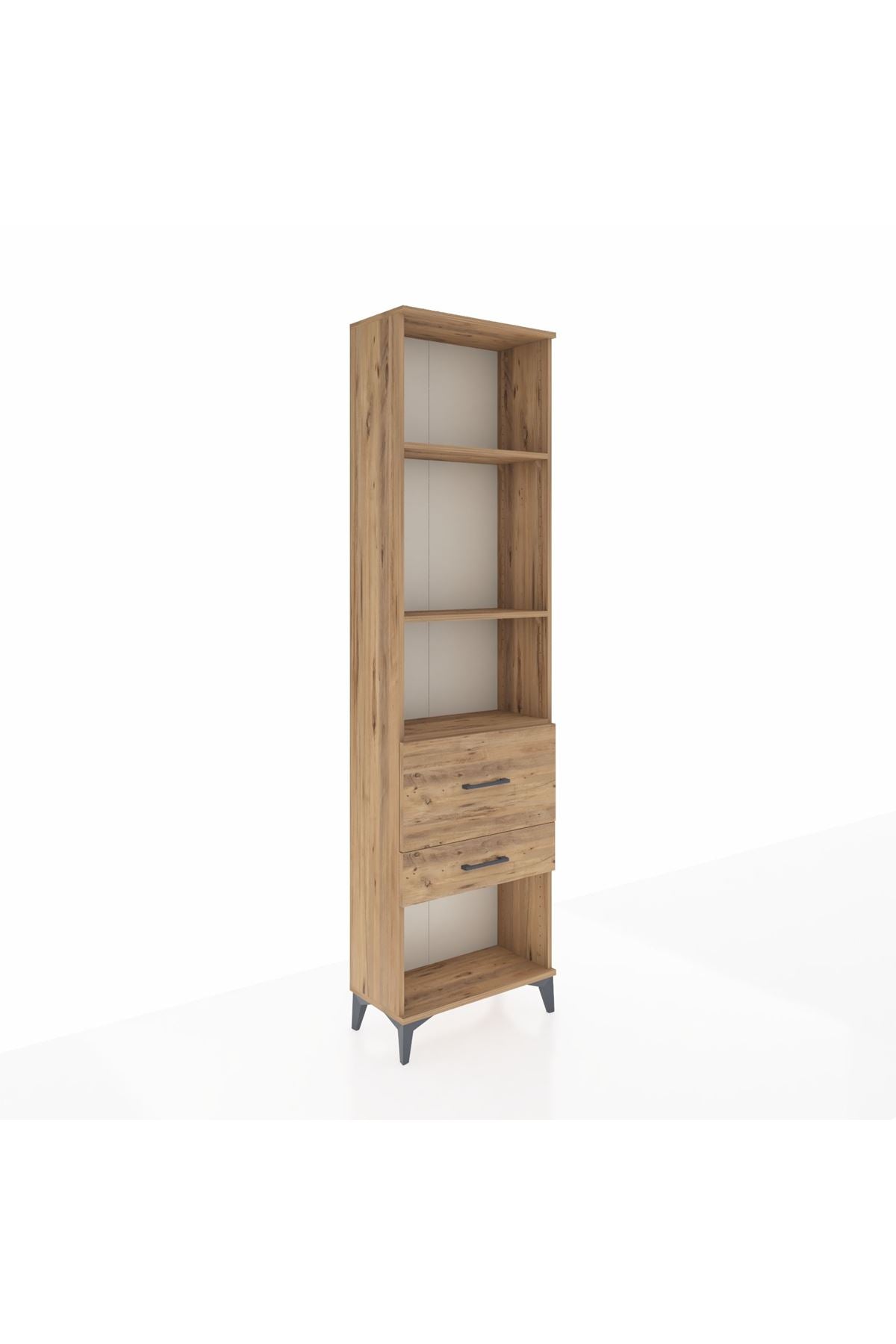 Arges Dolap 3 Raflı 2 Çekmeceli 60x30x221 Çam-Çam