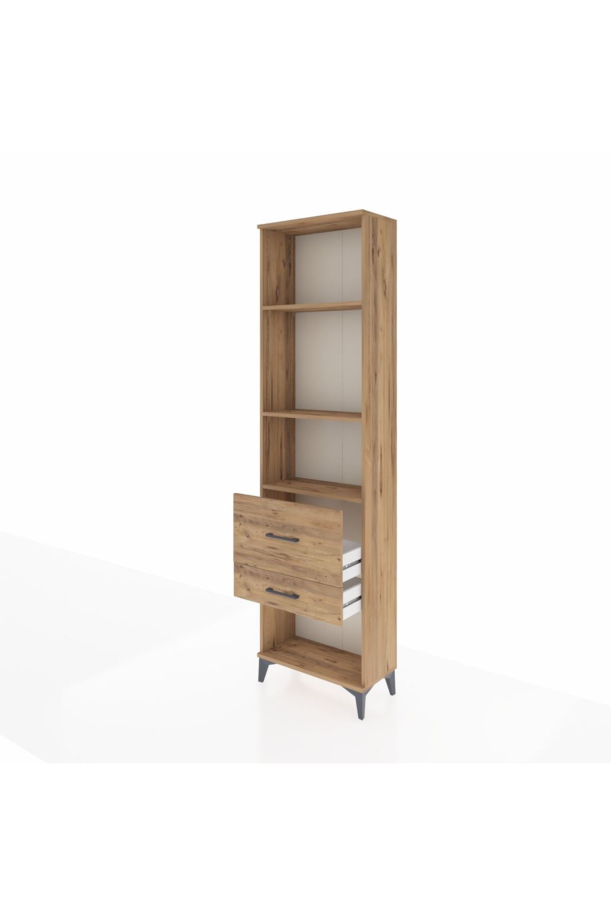 Arges Dolap 3 Raflı 2 Çekmeceli 60x30x221 Çam-Çam