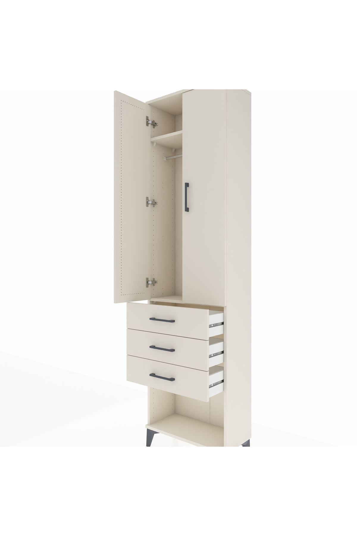 Arges Dolap 2 Raflı 3 Çekmeceli Tek Askılı 60x30x221 - S29M085V1A