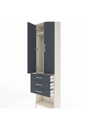 Arges Dolap 2 Raflı 3 Çekmeceli Tek Askılı 60x30x221 Aytaşı-Antrasit