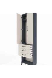 Arges Dolap 2 Raflı 3 Çekmeceli Tek Askılı 60x30x221 Antrasit-Aytaşı