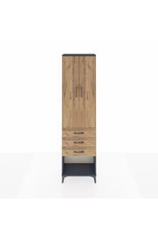 Arges Dolap 2 Raflı 3 Çekmeceli Tek Askılı 60x30x221 Antrasit-Çam