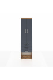 Arges Dolap 2 Raflı 3 Çekmeceli Tek Askılı 60x30x221 Çam-Antrasit