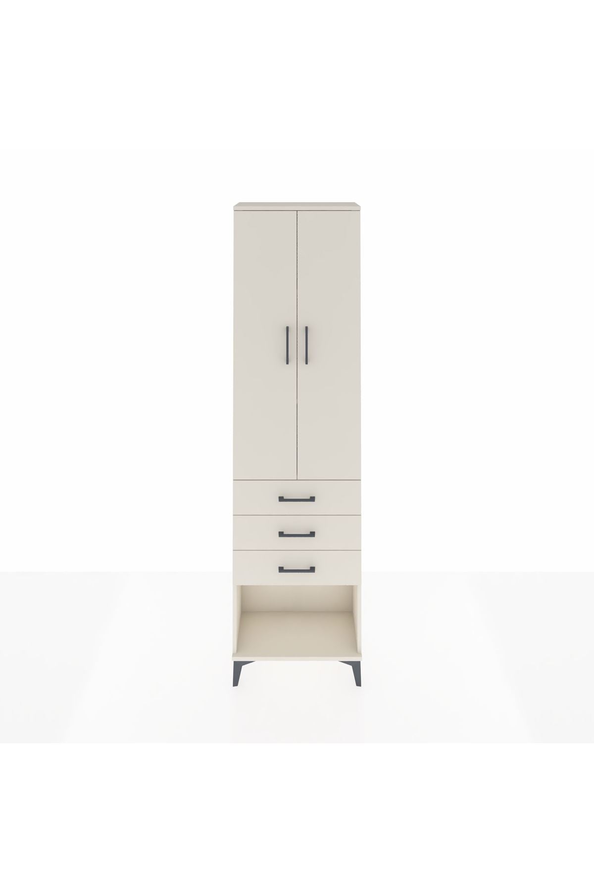 Arges Dolap 3 Raflı 3 Çekmeceli 2 Kapaklı 60x30x221 Aytaşı-Aytaşı