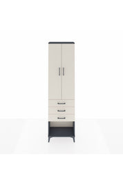 Arges Dolap 3 Raflı 3 Çekmeceli 2 Kapaklı 60x30x221 Antrasit-Aytaşı