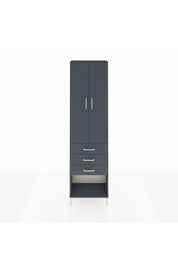 Arges Dolap 3 Raflı 3 Çekmeceli 2 Kapaklı 60x30x221 Antrasit-Antrasit