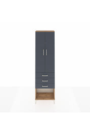 Arges Dolap 3 Raflı 3 Çekmeceli 2 Kapaklı 60x30x221 Çam-Antrasit