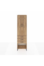 Arges Dolap 3 Raflı 3 Çekmeceli 2 Kapaklı 60x30x221 Çam-Çam