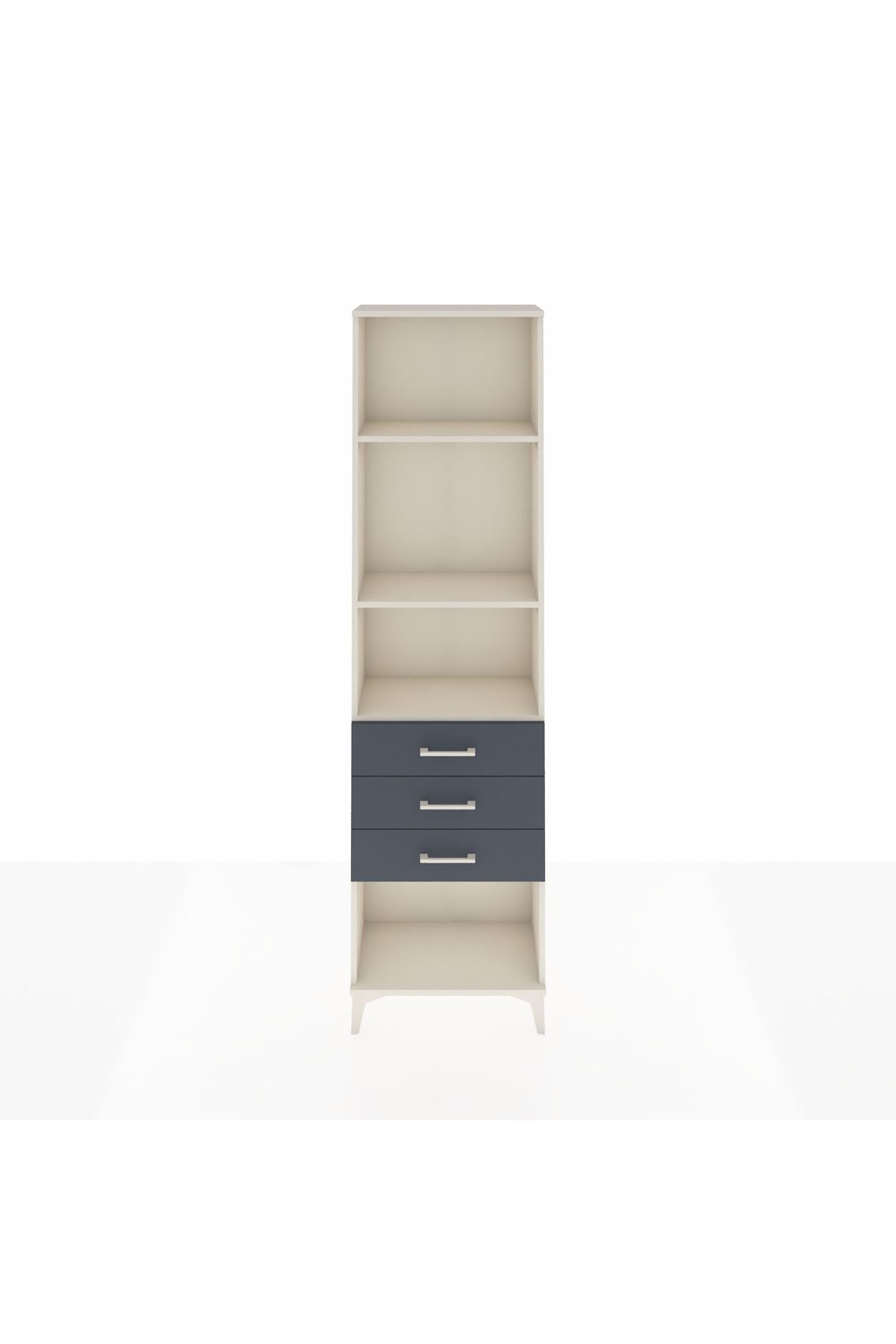 Arges Dolap 3 Raflı 3 Çekmeceli 60x30x221 Aytaşı-Antrasit