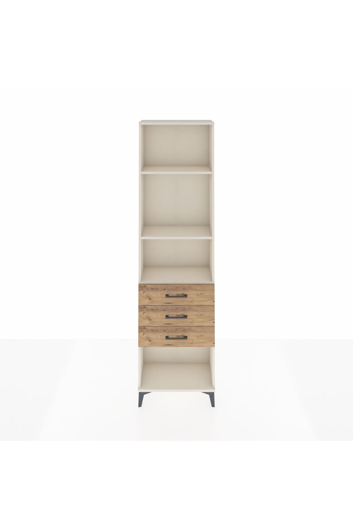 Arges Dolap 3 Raflı 3 Çekmeceli 60x30x221 Aytaşı-Çam