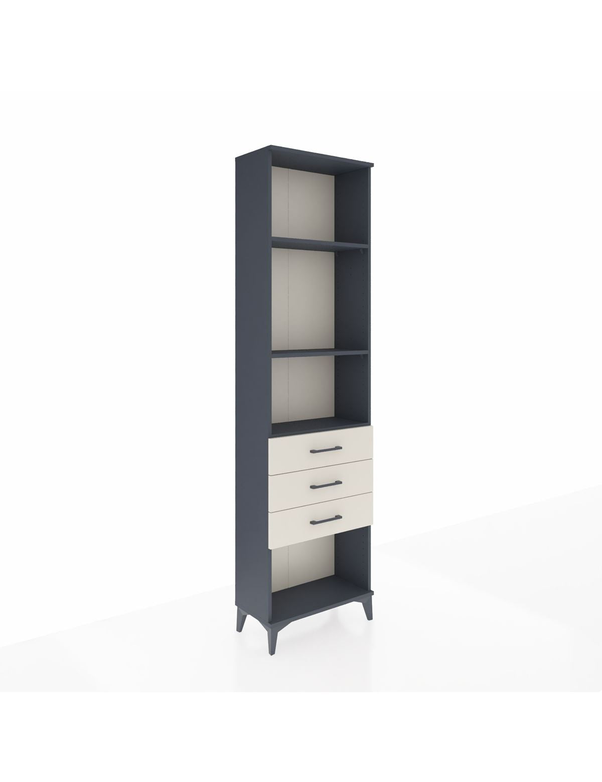 Arges Dolap 3 Raflı 3 Çekmeceli 60x30x221 Antrasit-Aytaşı