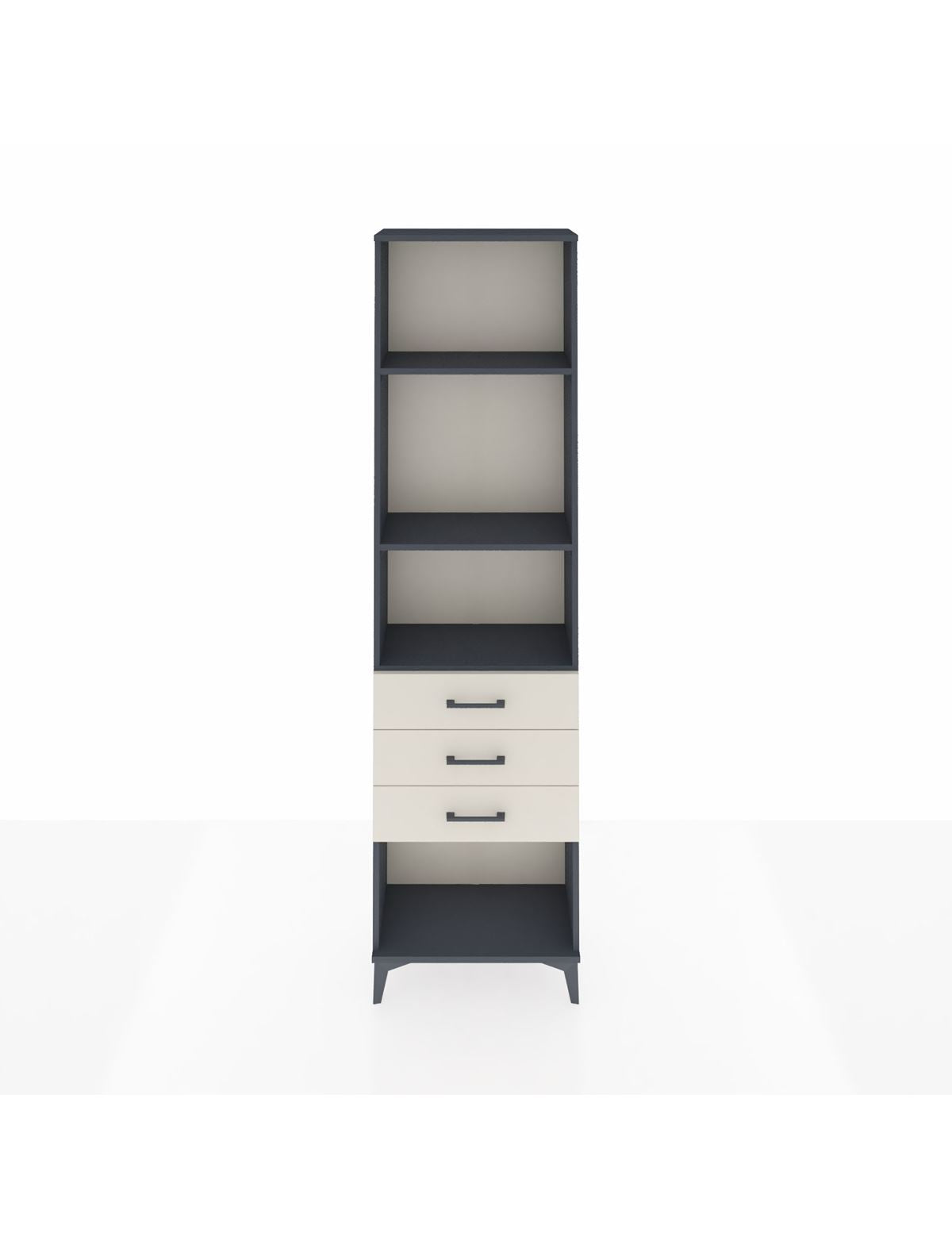 Arges Dolap 3 Raflı 3 Çekmeceli 60x30x221 Antrasit-Aytaşı