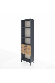 Arges Dolap 3 Raflı 3 Çekmeceli 60x30x221 Antrasit-Çam