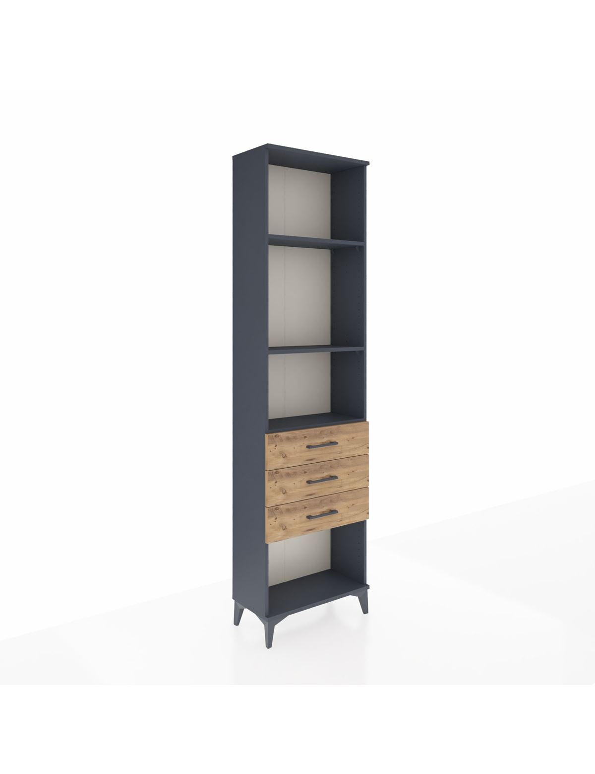 Arges Dolap 3 Raflı 3 Çekmeceli 60x30x221 Antrasit-Çam