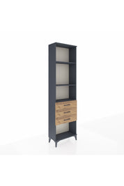 Arges Dolap 3 Raflı 3 Çekmeceli 60x30x221 Antrasit-Çam