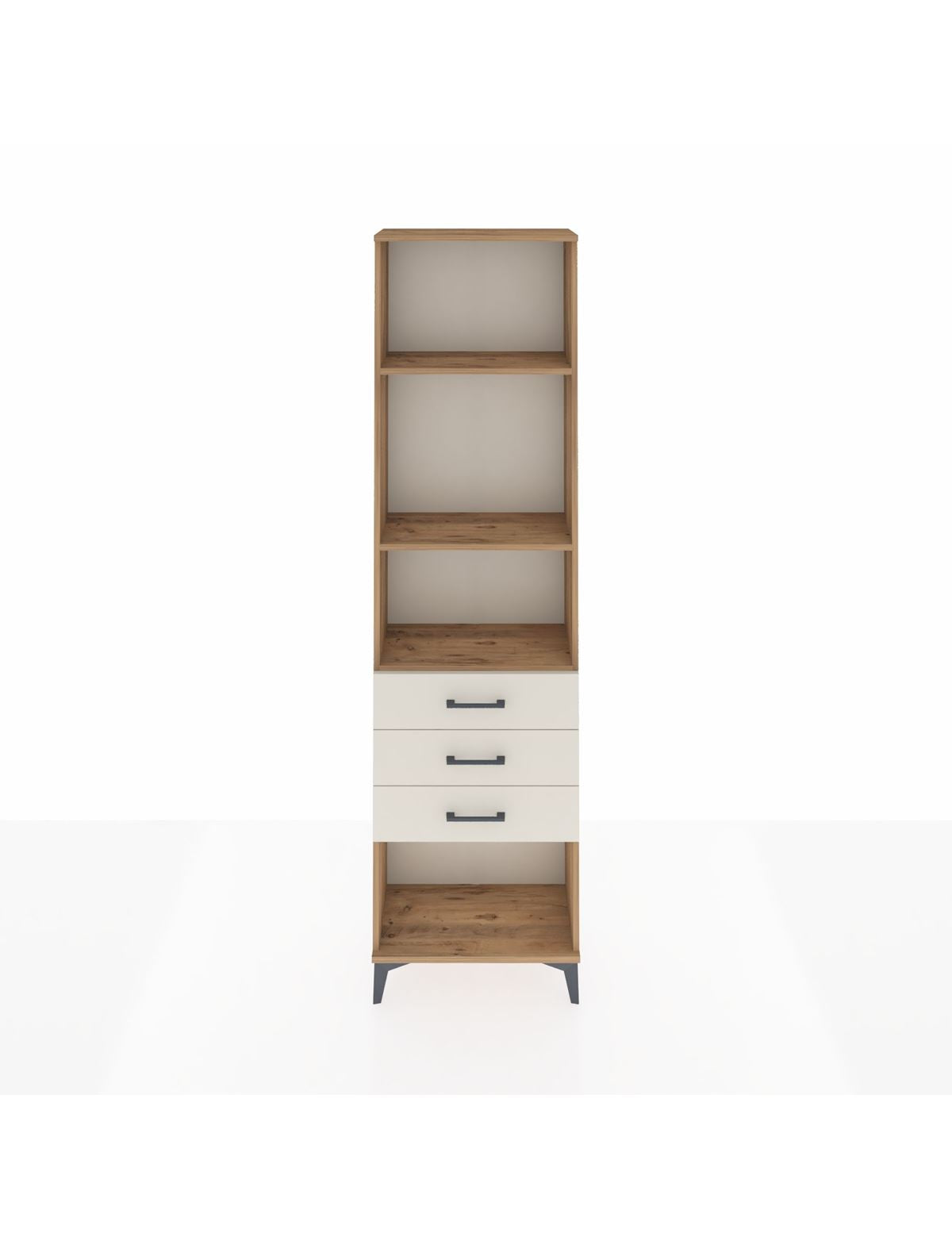 Arges Dolap 3 Raflı 3 Çekmeceli 60x30x221 Çam-Aytaşı