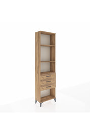 Arges Dolap 3 Raflı 3 Çekmeceli 60x30x221 Çam-Çam