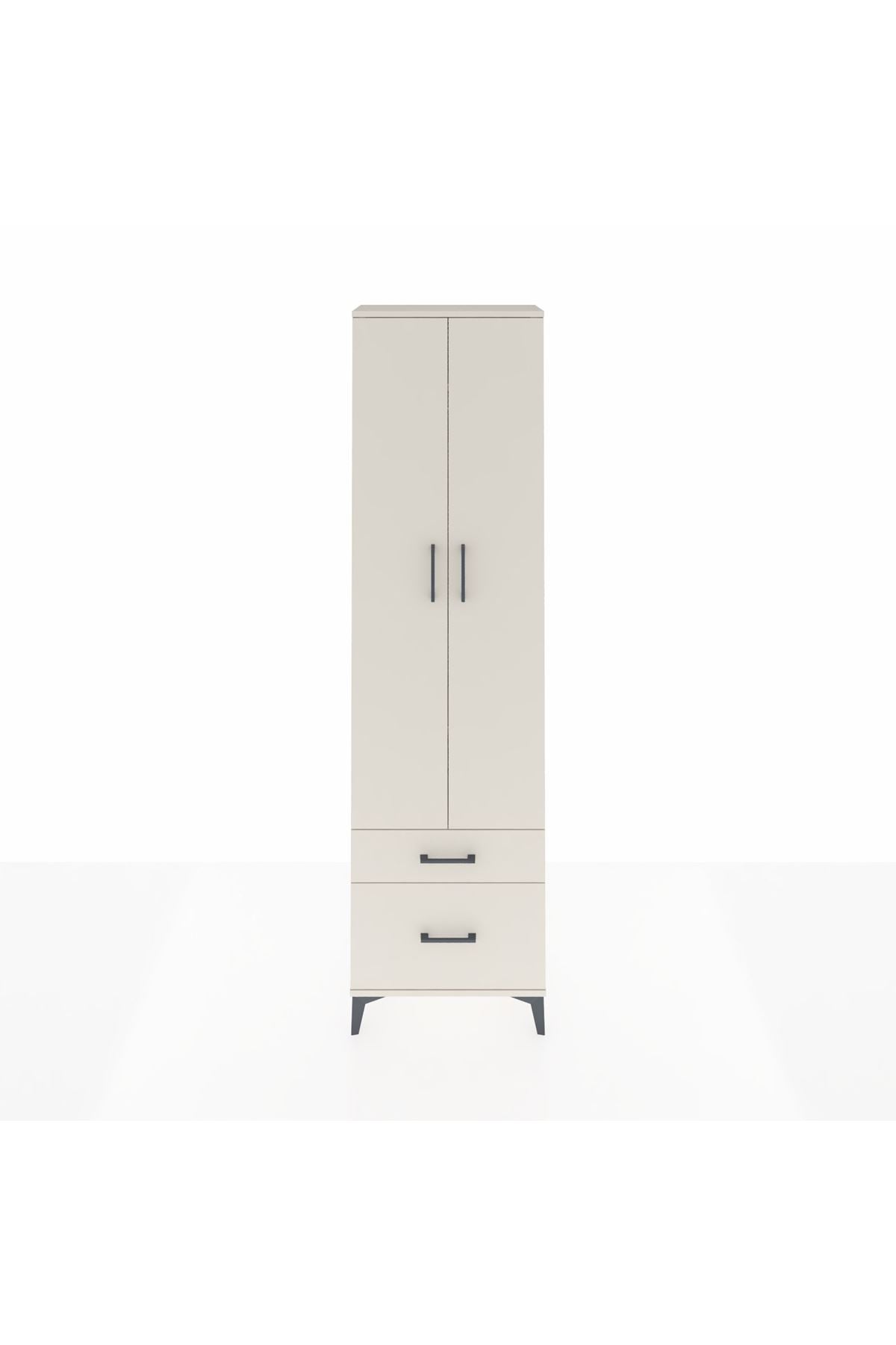 Arges Dolap 3 Raflı 2 Çekmeceli Tek Askılı 60x30x221 Aytaşı-Aytaşı