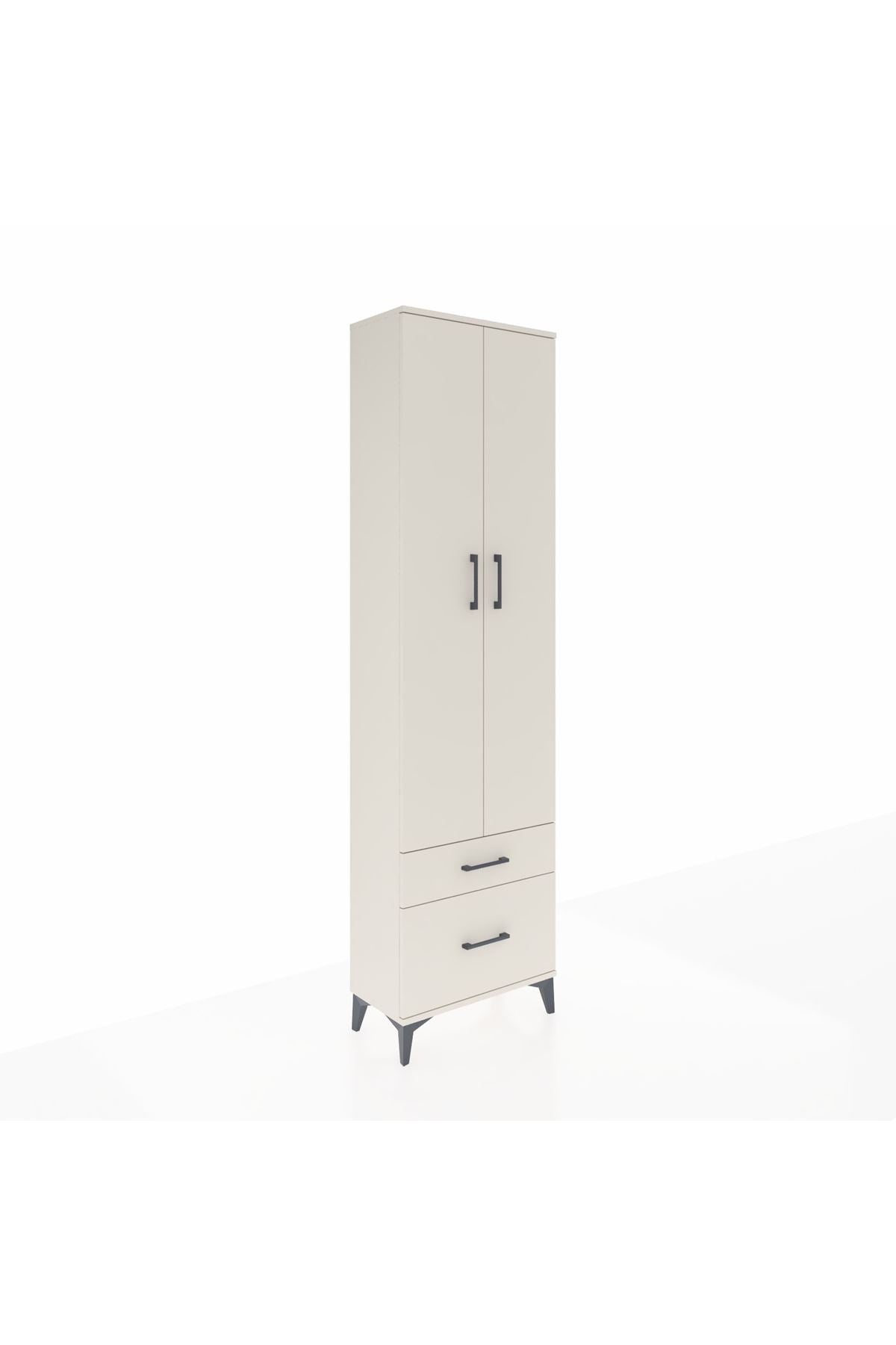 Arges Dolap 3 Raflı 2 Çekmeceli Tek Askılı 60x30x221 Aytaşı-Aytaşı