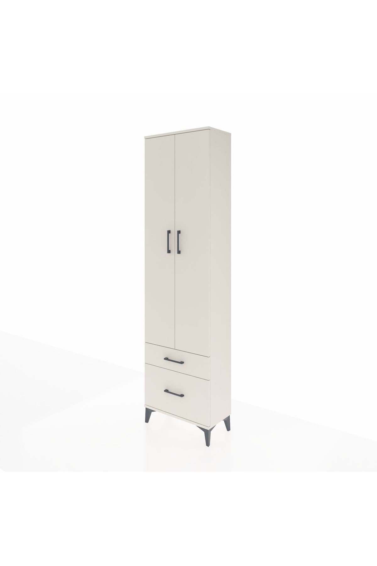 Arges Dolap 3 Raflı 2 Çekmeceli Tek Askılı 60x30x221 Aytaşı-Aytaşı