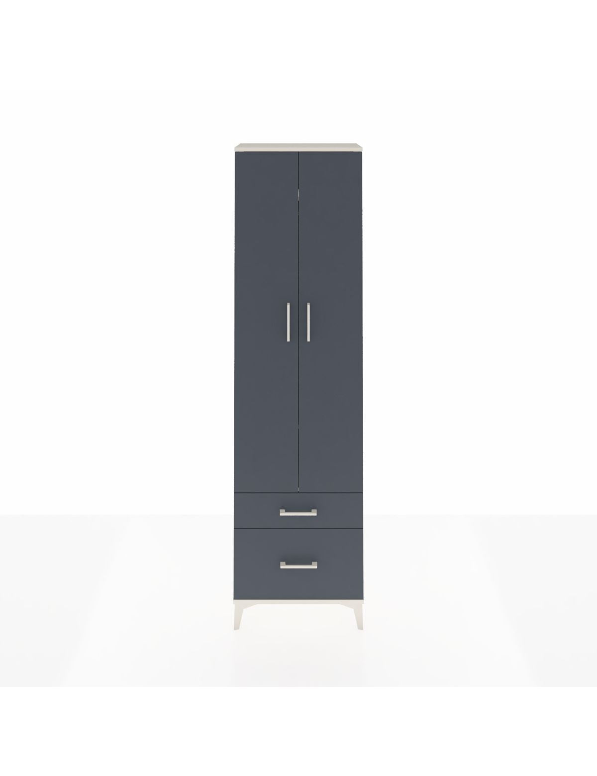 Arges Dolap 3 Raflı 2 Çekmeceli Tek Askılı 60x30x221 Aytaşı-Antrasit