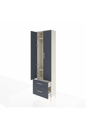 Arges Dolap 3 Raflı 2 Çekmeceli Tek Askılı 60x30x221 Aytaşı-Antrasit