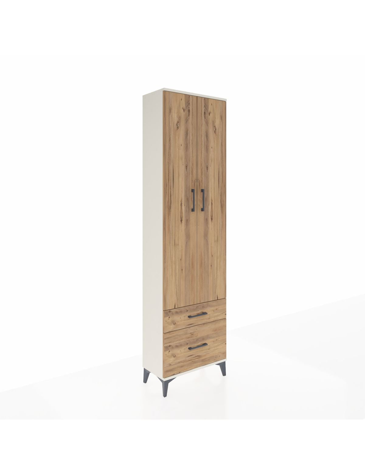 Arges Dolap 3 Raflı 2 Çekmeceli Tek Askılı 60x30x221 Aytaşı-Çam