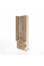 Arges Dolap 3 Raflı 2 Çekmeceli Tek Askılı 60x30x221 Aytaşı-Çam
