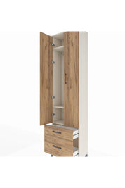 Arges Dolap 3 Raflı 2 Çekmeceli Tek Askılı 60x30x221 Aytaşı-Çam