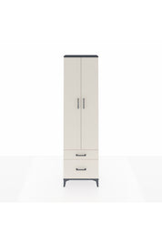 Arges Dolap 3 Raflı 2 Çekmeceli Tek Askılı 60x30x221 Antrasit-Aytaşı