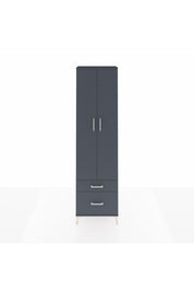 Arges Dolap 3 Raflı 2 Çekmeceli Tek Askılı 60x30x221 Antrasit-Antrasit