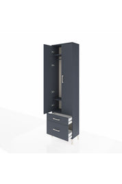 Arges Dolap 3 Raflı 2 Çekmeceli Tek Askılı 60x30x221 Antrasit-Antrasit