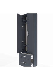 Arges Dolap 3 Raflı 2 Çekmeceli Tek Askılı 60x30x221 Antrasit-Antrasit