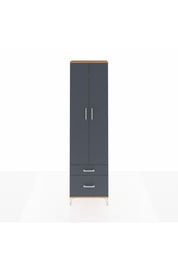 Arges Dolap 3 Raflı 2 Çekmeceli Tek Askılı 60x30x221 Çam-Antrasit