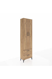 Arges Dolap 3 Raflı 2 Çekmeceli Tek Askılı 60x30x221 Çam-Çam