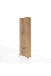 Arges Dolap 3 Raflı 2 Çekmeceli Tek Askılı 60x30x221 Çam-Çam