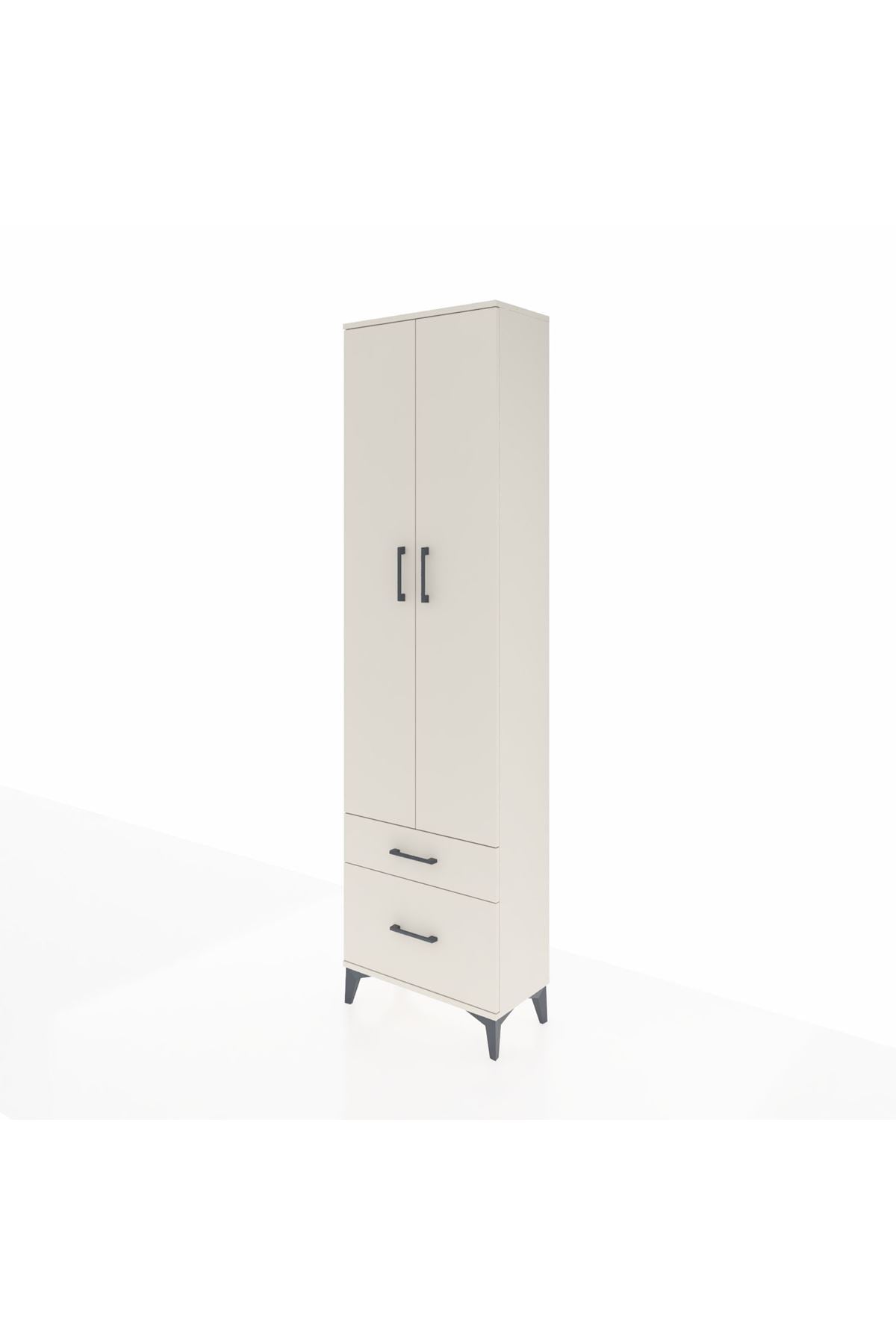 Arges Dolap 4 Raflı 2 Çekmeceli 2 Kapaklı 60x30x221 Aytaşı-Aytaşı